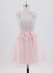 Ball-Gown/Princess Short Homecoming Dress With Sequins 3D Floral