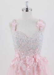 Ball-Gown/Princess Short Homecoming Dress With Sequins 3D Floral