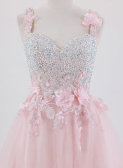 Ball-Gown/Princess Short Homecoming Dress With Sequins 3D Floral