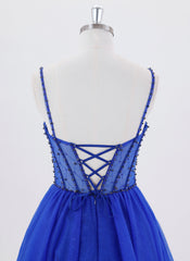 Ball-Gown/Princess Spaghetti Straps Short Tulle Homecoming Dress With Sequins