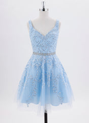 Ball-Gown/Princess Sleeveless Short Tulle Homecoming Dress With Rhinestone