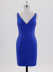 Sheath/Column Sleeveless Short Jersey Homecoming Dress