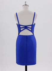 Sheath/Column Sleeveless Short Jersey Homecoming Dress