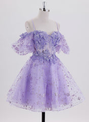 Ball-Gown/Princess Short Tulle Homecoming Dress With Appliques