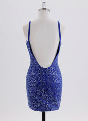 Sheath/Column Sleeveless Short Jersey Homecoming Dress With Rhinestone