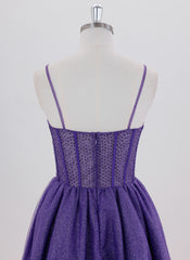 Ball-Gown/Princess Spaghetti Straps Short Tulle Homecoming Dress With Rhinestone