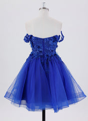 Ball-Gown/Princess Short Homecoming Dress With 3D Floral