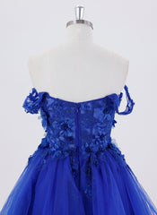Ball-Gown/Princess Short Homecoming Dress With 3D Floral
