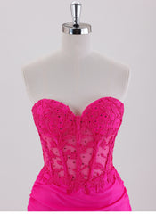 Sheath/Column Sleeveless Short Jersey Homecoming Dress With Appliques Lace