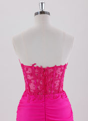Sheath/Column Sleeveless Short Jersey Homecoming Dress With Appliques Lace