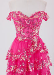 Ball-Gown/Princess Short Tulle Homecoming Dress With Sequins