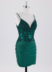 Sheath/Column Short Jersey Homecoming Dress With Appliques Lace
