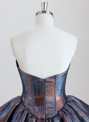 Ball-Gown/Princess Short Mettallic Homecoming Dress With Ruffle