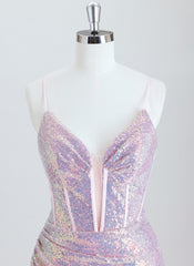 Sheath Short Sequin Homecoming Dress With Sequins