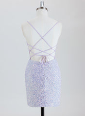 Sheath Spaghetti Straps Short Sequin Homecoming Dress With 3D Floral