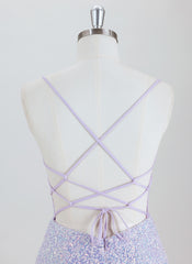 Sheath Spaghetti Straps Short Sequin Homecoming Dress With 3D Floral