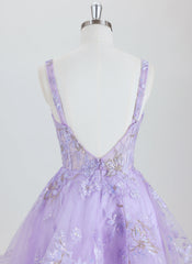 Ball-Gown/Princess Sleeveless Short Tulle Homecoming Dress With Appliques