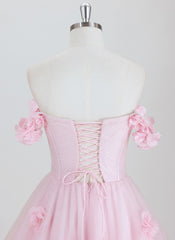 Ball-Gown/Princess  Short Tulle Homecoming Dress With 3D Floral