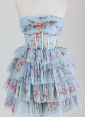 Ball-Gown/Princess Sleeveless Short Tulle Homecoming Dress With Pleated