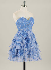 Ball-Gown/Princess Sleeveless Short Organza Homecoming Dress With Ruffle