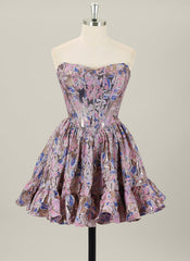 Ball-Gown/Princess Short Jacquard Homecoming Dress