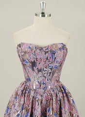 Ball-Gown/Princess Short Jacquard Homecoming Dress