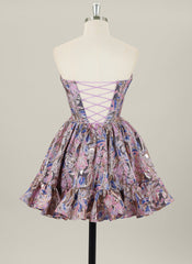 Ball-Gown/Princess Short Jacquard Homecoming Dress
