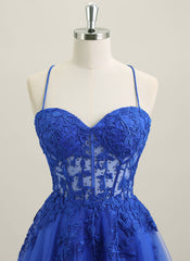 Ball-Gown/Princess Sleeveless Short Tulle Homecoming Dress With Rhinestone