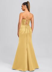 Sheath/Column Cowl Floor-Length Sequin Satin Maxi Dresses With Sequins