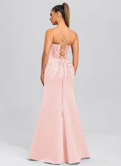 Sheath/Column Cowl Floor-Length Sequin Satin Maxi Dresses With Sequins