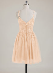 Sleeveless V-Neck Tulle Ball-Gown/Princess Mini Dress